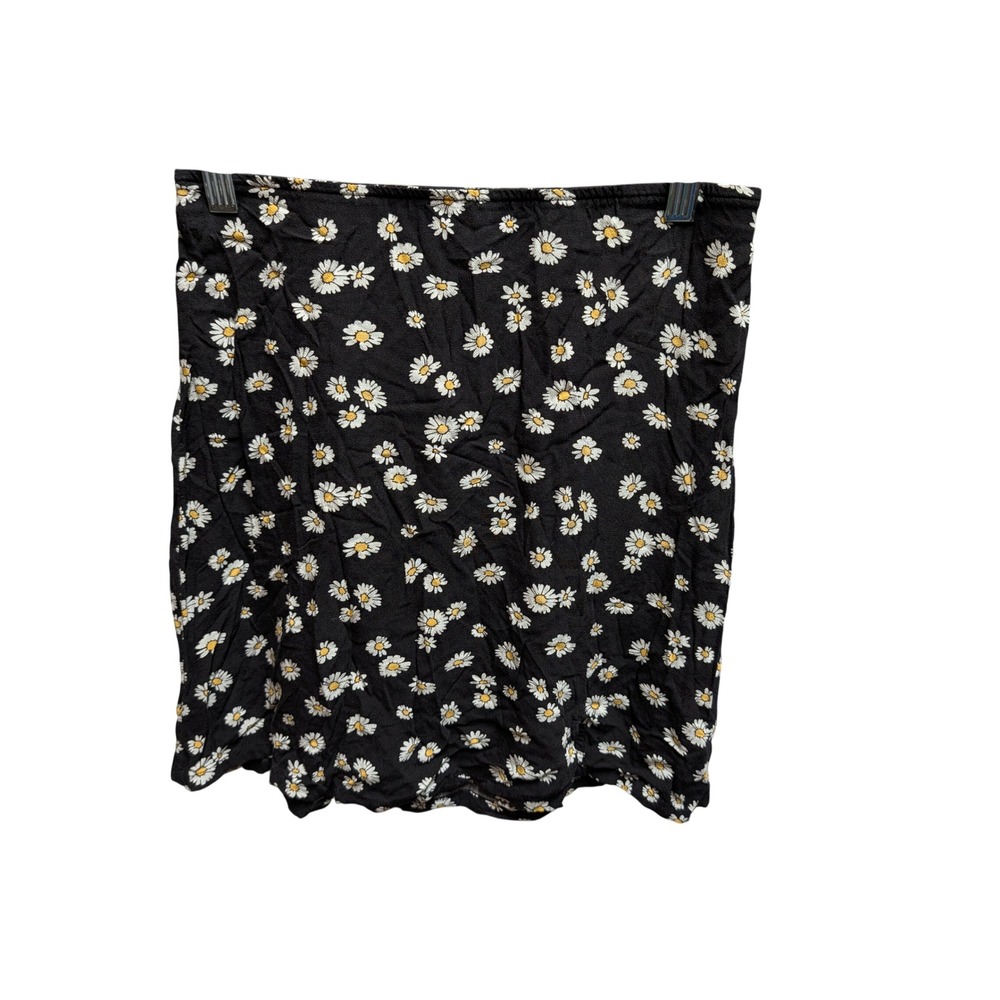 Hollister Mini Skirt Women Small Black Excellent Daisy Floral Ultra High-Rise